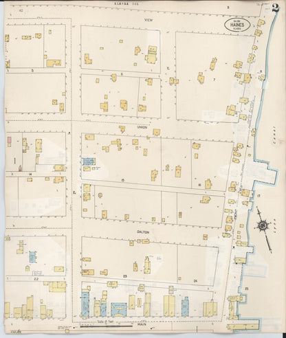 Sanborn Fire Insurance Map from Haines, Haines Census Division, Alaska (1948), Sheet #0002 - Complete Map Set gallery image, historic Sanborn map, vintage wall art, Alaska Alaska