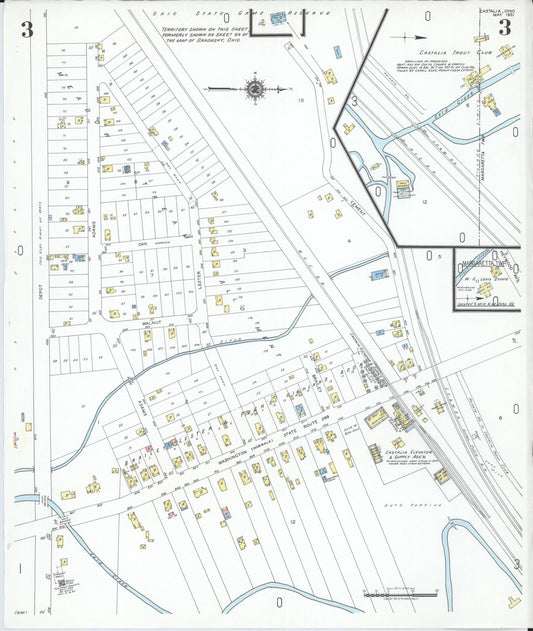 Sanborn Fire Insurance Map from Castalia, Erie County, Ohio (1951), Sheet #0003 - Historic Sanborn Fire Insurance Map Print, vintage old map wall art, antique decor, genealogy gift, Ohio Ohio map