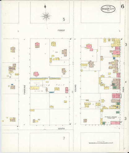 Sanborn Fire Insurance Map from Brigham City, Box Elder County, Utah (1900), Sheet #0006 - Complete Map Set gallery image, historic Sanborn map, vintage wall art, Utah Utah