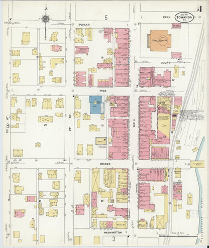 Sanborn Fire Insurance Map from Towanda, Bradford County, Pennsylvania (1911), Sheet #0004 - Complete Map Set gallery image, historic Sanborn map, vintage wall art, Pennsylvania Pennsylvania