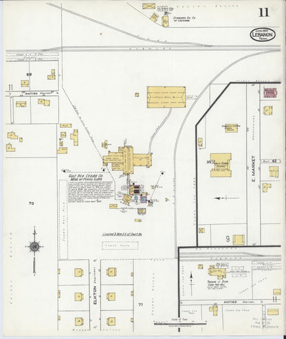 Sanborn Fire Insurance Map from Lebanon, Wilson County, Tennessee (1920), Sheet #0011 - Complete Map Set gallery image, historic Sanborn map, vintage wall art, Tennessee Tennessee