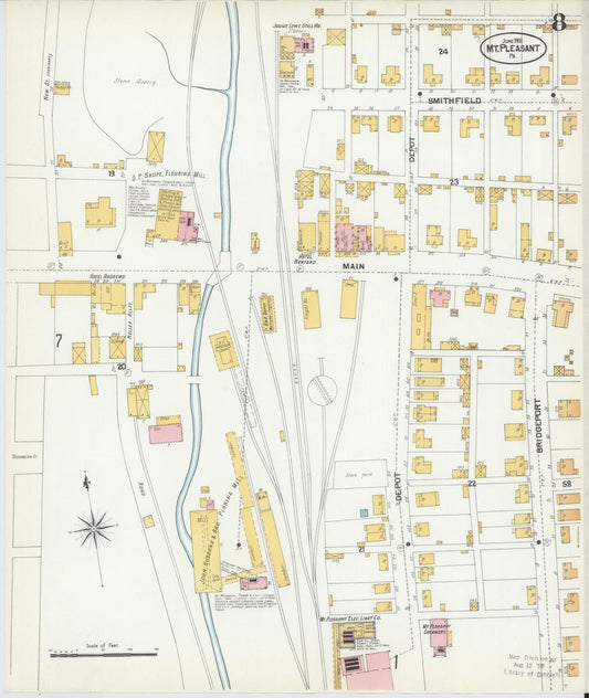 Sanborn Fire Insurance Map from Mount Pleasant, Westmoreland County, Pennsylvania (1901), Sheet #0008 - Historic Sanborn Fire Insurance Map Print, vintage old map wall art, antique decor, genealogy gift, Pennsylvania Pennsylvania map