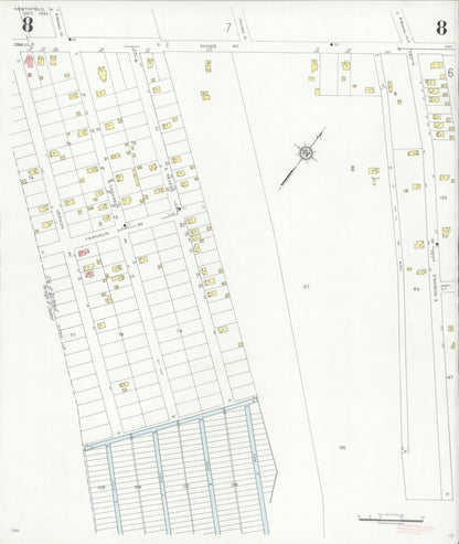 Sanborn Fire Insurance Map from Northfield, Atlantic County, New Jersey (1933), Sheet #0008 - Historic Sanborn Fire Insurance Map Print, vintage old map wall art, antique decor, genealogy gift, New Jersey New Jersey map