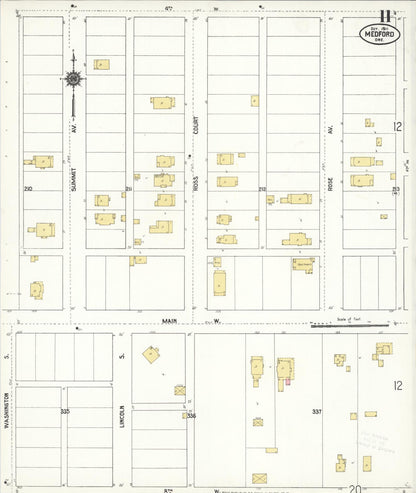 Sanborn Fire Insurance Map from Medford, Jackson County, Oregon (1911), Sheet #0011 - Complete Map Set gallery image, historic Sanborn map, vintage wall art, Oregon Oregon