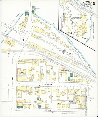 Sanborn Fire Insurance Map from Newport, Orleans County, Vermont (1909), Sheet #0005 - Complete Map Set gallery image, historic Sanborn map, vintage wall art, Vermont Vermont