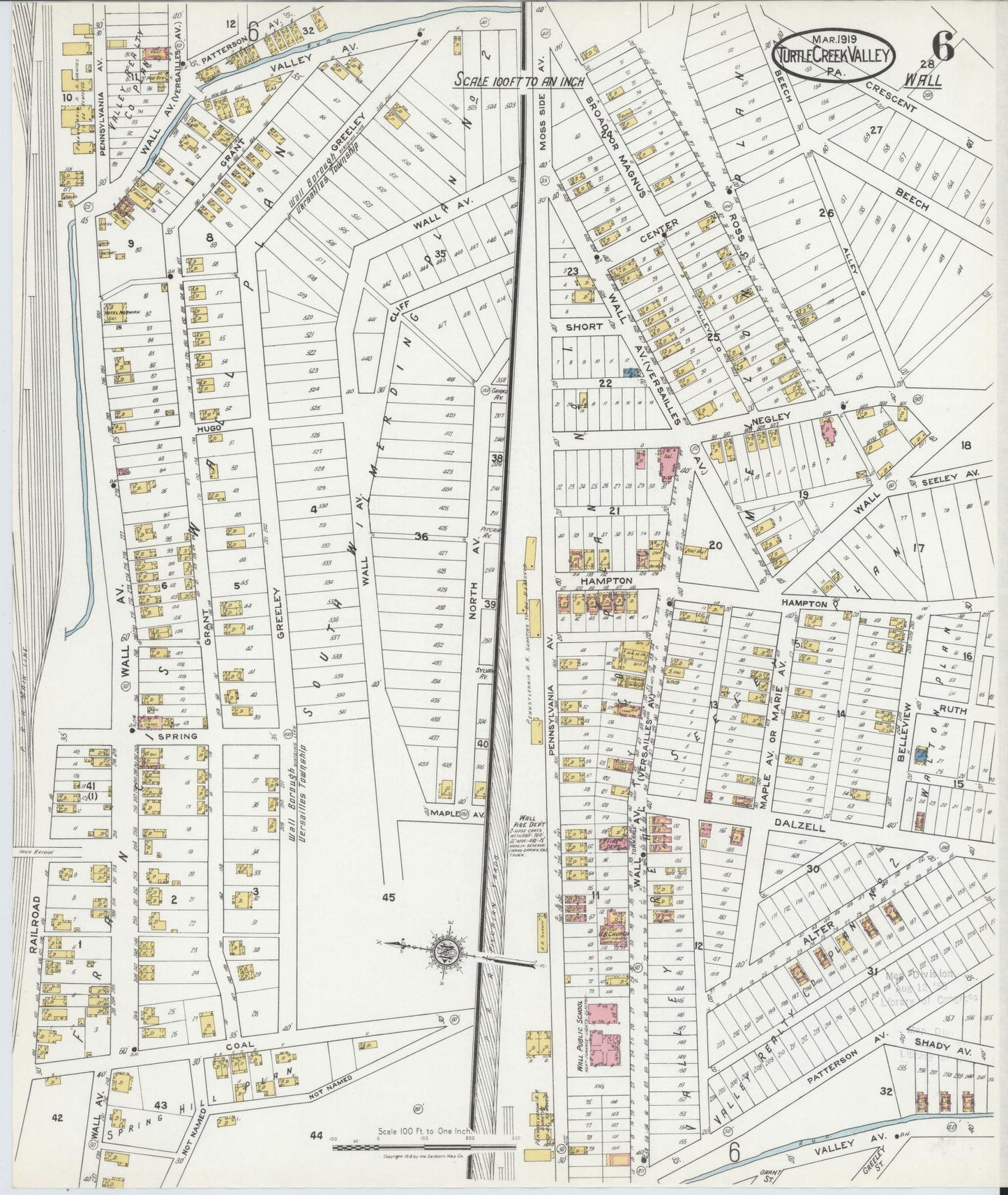 Sanborn Fire Insurance Map from Turtle Creek Valley, Allegheny County, Pennsylvania (1919), Sheet #0006 - Complete Map Set gallery image, historic Sanborn map, vintage wall art, Pennsylvania Pennsylvania