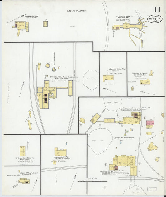 Sanborn Fire Insurance Map from Victor, Teller County, Colorado (1900), Sheet #0011 - Historic Sanborn Fire Insurance Map Print, vintage old map wall art, antique decor, genealogy gift, Colorado Colorado map
