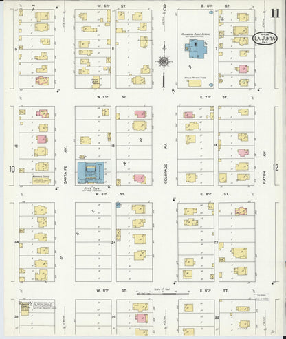 Sanborn Fire Insurance Map from La Junta, Otero County, Colorado (1911), Sheet #0011 - Complete Map Set gallery image, historic Sanborn map, vintage wall art, Colorado Colorado