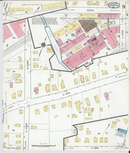 Sanborn Fire Insurance Map from Geneva, Ashtabula County, Ohio (1919), Sheet #0009 - Historic Sanborn Fire Insurance Map Print, vintage old map wall art, antique decor, genealogy gift, Ohio Ohio map