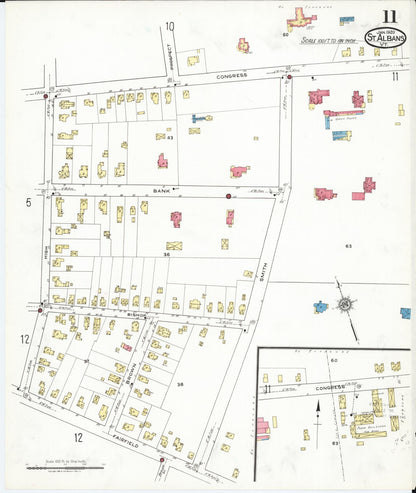 Sanborn Fire Insurance Map from Saint Albans, Franklin County, Vermont (1920), Sheet #0011 - Complete Map Set gallery image, historic Sanborn map, vintage wall art, Vermont Vermont