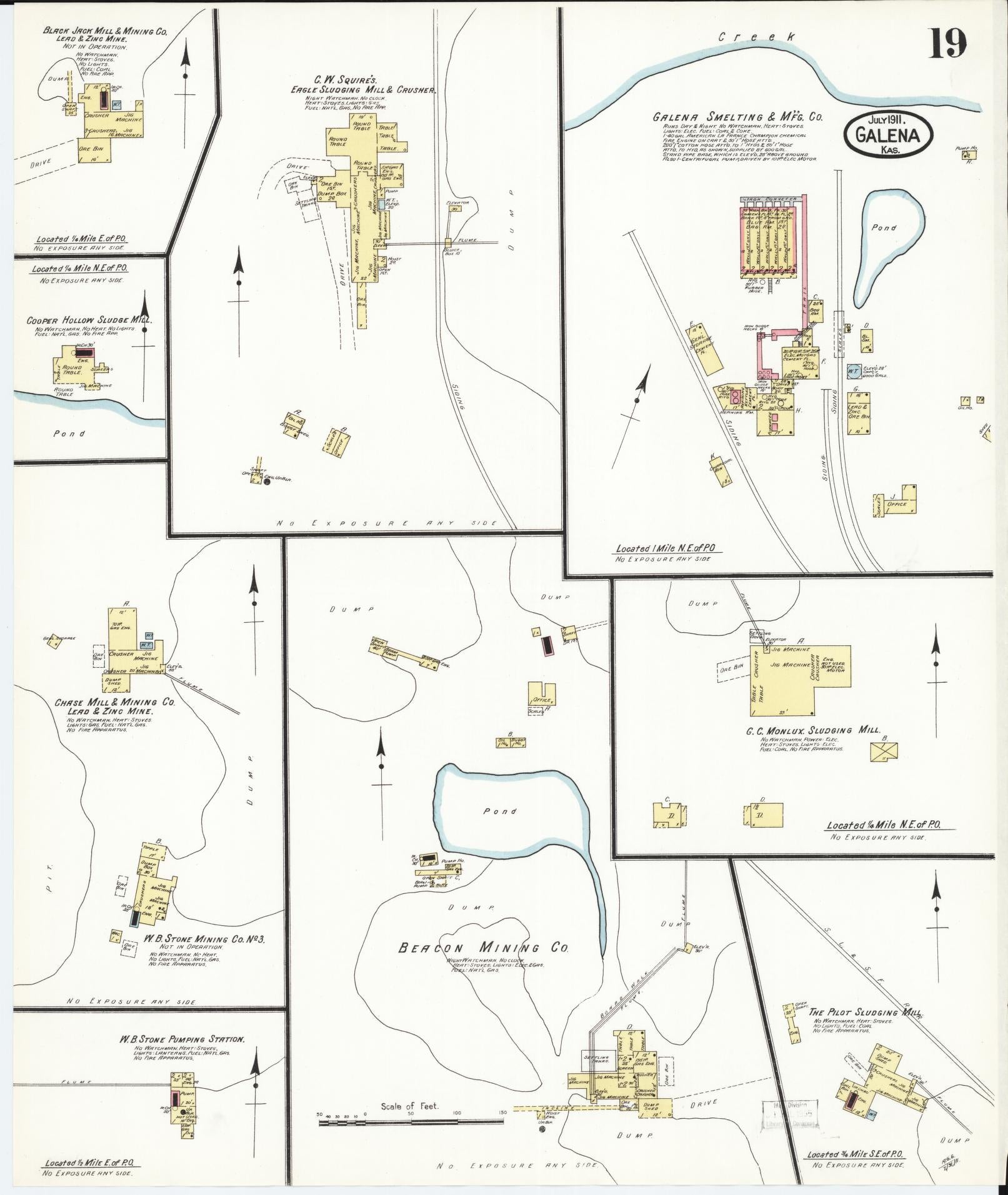Sanborn Fire Insurance Map from Galena, Cherokee County, Kansas (1911), Sheet #0019 - Complete Map Set gallery image, historic Sanborn map, vintage wall art, Kansas Kansas