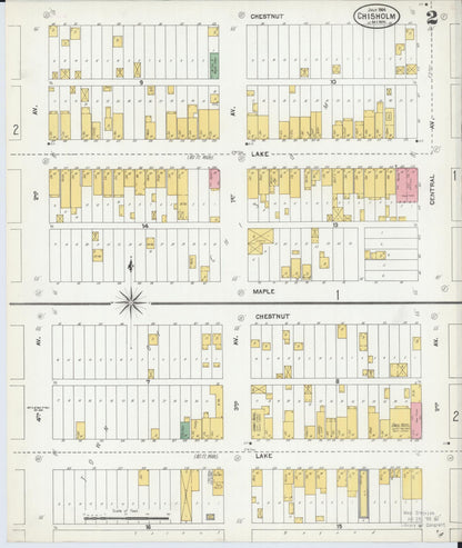 Sanborn Fire Insurance Map from Chisholm, Saint Louis County, Minnesota (1904), Sheet #0002 - Complete Map Set gallery image, historic Sanborn map, vintage wall art, Minnesota Minnesota
