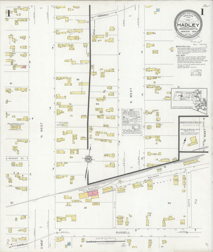 Sanborn Fire Insurance Map from Waltham, Middlesex County, Massachusetts (1892), Sheet #0001 - Historic Sanborn Fire Insurance Map Print, vintage old map wall art, antique decor, genealogy gift, Massachusetts Massachusetts map