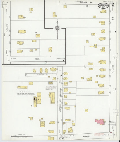 Sanborn Fire Insurance Map from Warsaw, Wyoming County, New York (1919), Sheet #0002 - Complete Map Set gallery image, historic Sanborn map, vintage wall art, Warsaw Wyoming