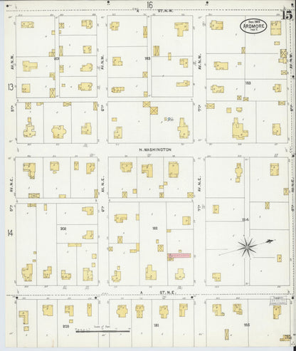 Sanborn Fire Insurance Map from Ardmore, Carter County, Oklahoma (1903), Sheet #0015 - Complete Map Set gallery image, historic Sanborn map, vintage wall art, Oklahoma Oklahoma