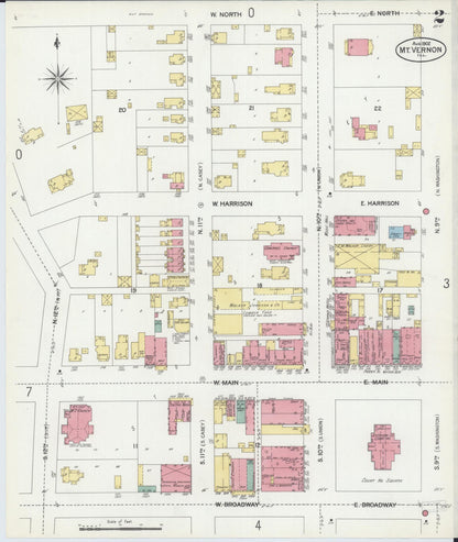 Sanborn Fire Insurance Map from Mount Vernon, Jefferson County, Illinois (1902), Sheet #0002 - Historic Sanborn Fire Insurance Map Print, vintage old map wall art, antique decor, genealogy gift, Illinois Illinois map