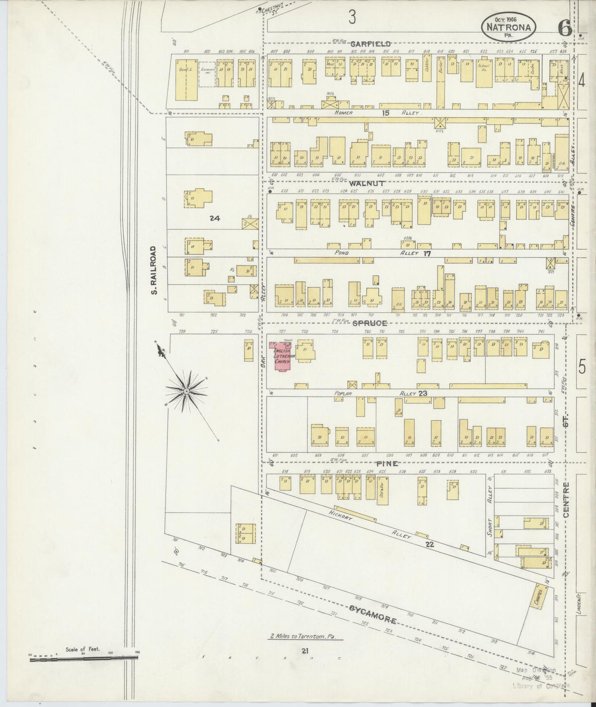 Sanborn Fire Insurance Map from Natrona, Allegheny County, Pennsylvania (1906), Sheet #0006 - Historic Sanborn Fire Insurance Map Print, vintage old map wall art, antique decor, genealogy gift, Pennsylvania Pennsylvania map