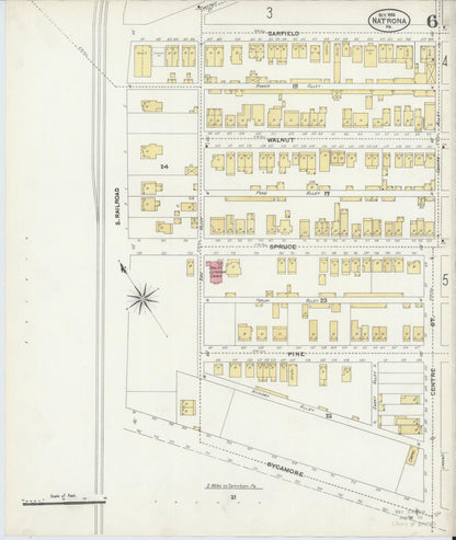 Sanborn Fire Insurance Map from Natrona, Allegheny County, Pennsylvania (1906), Sheet #0006 - Historic Sanborn Fire Insurance Map Print, vintage old map wall art, antique decor, genealogy gift, Pennsylvania Pennsylvania map