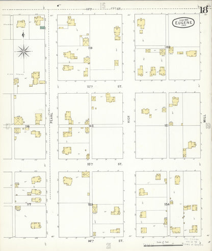 Sanborn Fire Insurance Map from Eugene, Lane County, Oregon (1896), Sheet #0018 - Complete Map Set gallery image, historic Sanborn map, vintage wall art, Oregon Oregon