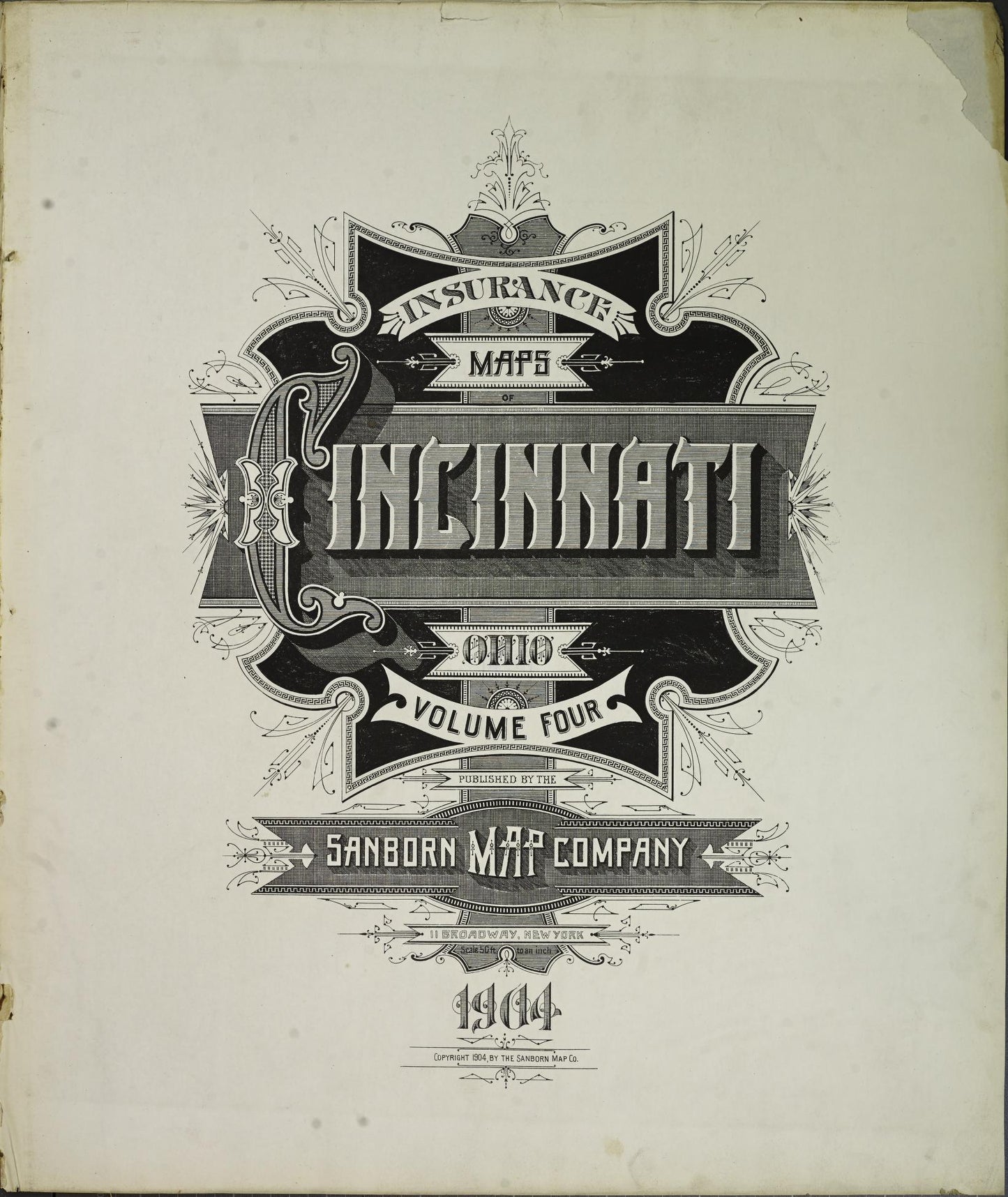 Sanborn Fire Insurance Map from Cincinnati, Hamilton County, Ohio (1904), Sheet #0001 - Complete Map Set gallery image, historic Sanborn map, vintage wall art, Ohio Ohio