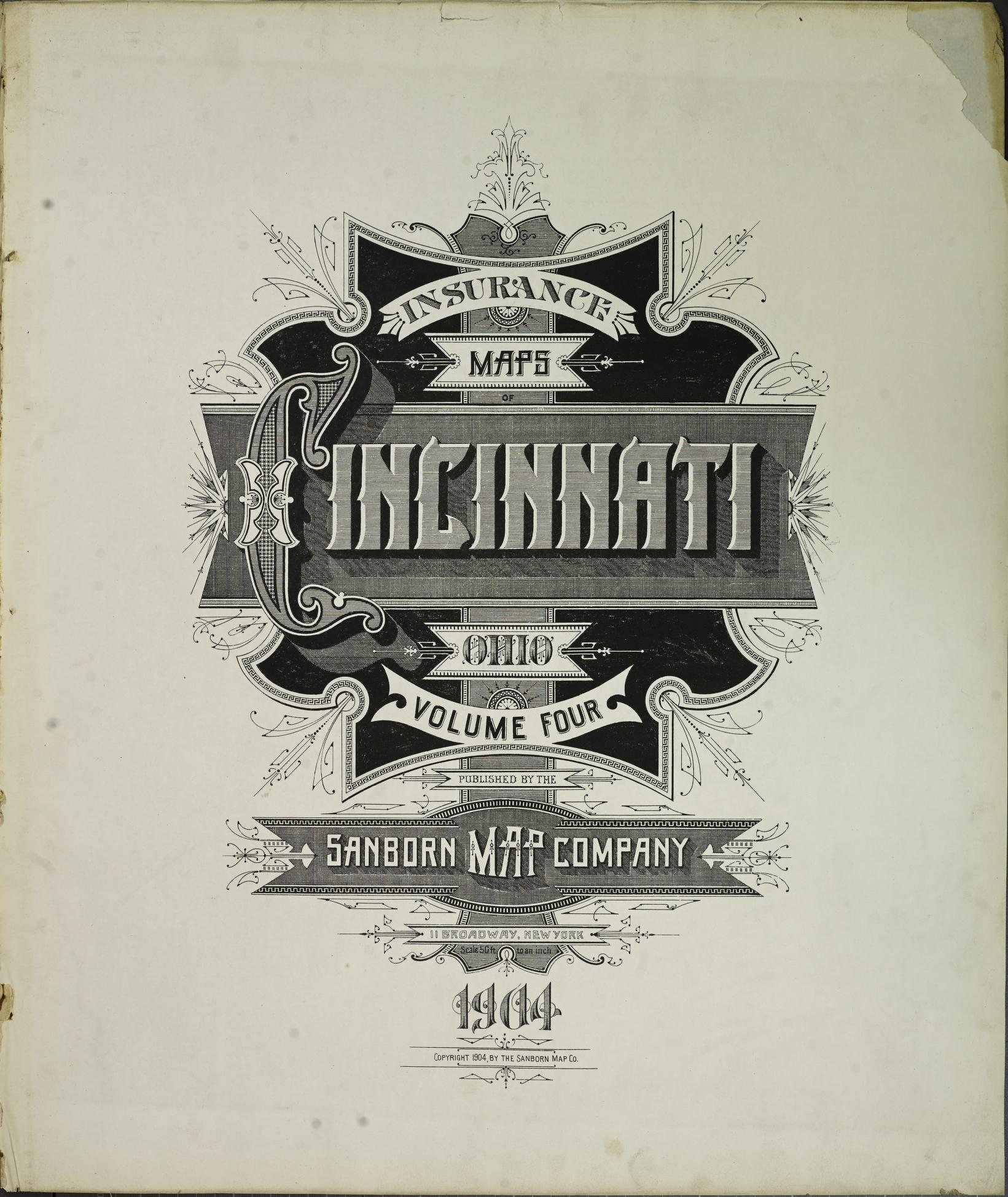 Sanborn Fire Insurance Map from Cincinnati, Hamilton County, Ohio (1904), Sheet #0001 - Complete Map Set gallery image, historic Sanborn map, vintage wall art, Ohio Ohio