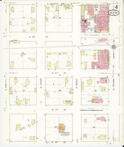 Sanborn Fire Insurance Map from Aledo, Mercer County, Illinois (1913), Sheet #0004 - Complete Map Set gallery image, historic Sanborn map, vintage wall art, Illinois Illinois