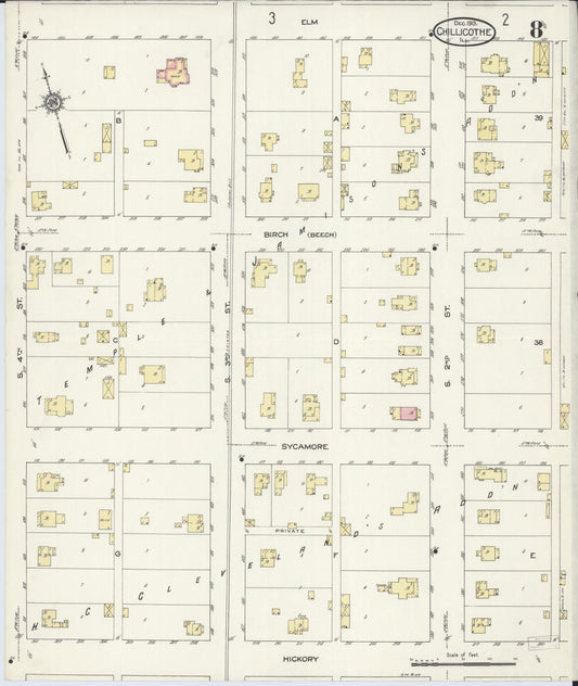 Sanborn Fire Insurance Map from Chillicothe, Peoria County, Illinois (1913), Sheet #0008 - Historic Sanborn Fire Insurance Map Print, vintage old map wall art, antique decor, genealogy gift, Illinois Illinois map