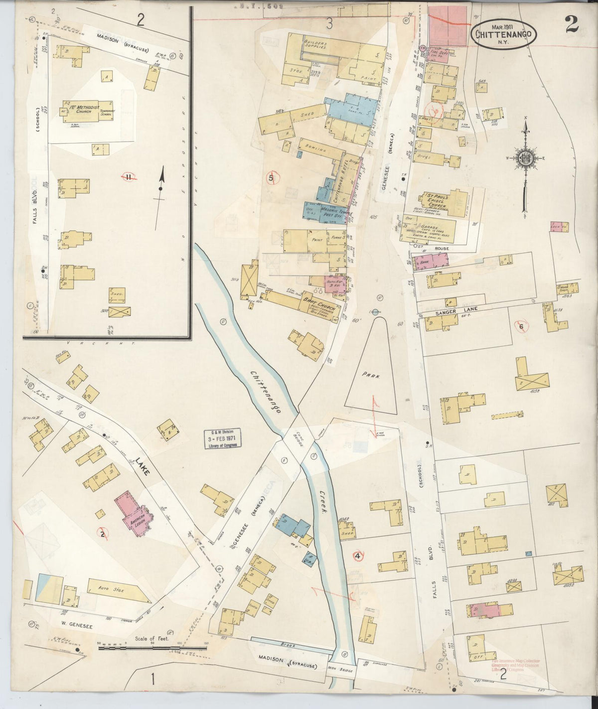Sanborn Fire Insurance Map from Chittenango, Madison County, New York (1951), Sheet #0002 - Complete Map Set gallery image, historic Sanborn map, vintage wall art, New York New York