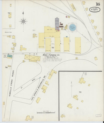Sanborn Fire Insurance Map from Rome, Floyd County, Georgia (1893), Sheet #0016 - Complete Map Set gallery image, historic Sanborn map, vintage wall art, Georgia Georgia