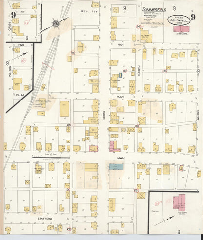 Sanborn Fire Insurance Map from Caldwell, Noble County, Ohio (1932), Sheet #0009 - Historic Sanborn Fire Insurance Map Print, vintage old map wall art, antique decor, genealogy gift, Ohio Ohio map