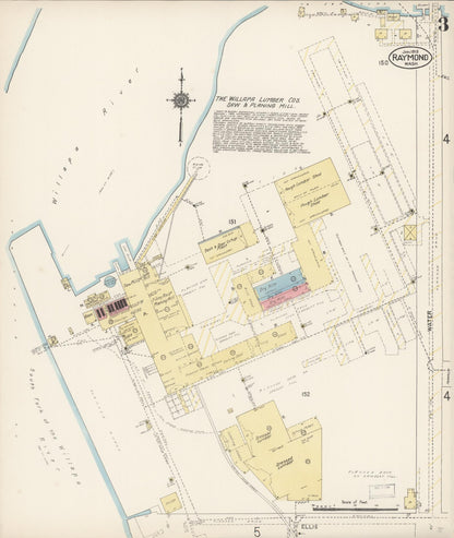Sanborn Fire Insurance Map from Raymond, Pacific County, Washington (1913), Sheet #0003 - Complete Map Set gallery image, historic Sanborn map, vintage wall art, Washington Washington