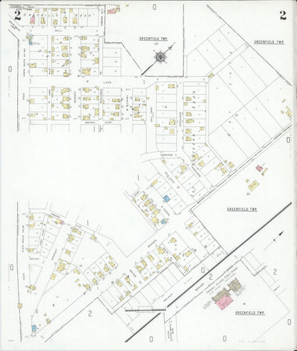 Sanborn Fire Insurance Map from Carroll, Fairfield County, Ohio (1946), Sheet #0002 - Historic Sanborn Fire Insurance Map Print, vintage old map wall art, antique decor, genealogy gift, Ohio Ohio map