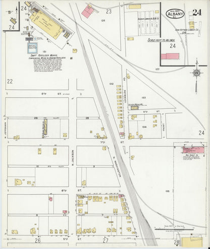 Sanborn Fire Insurance Map from Albany, Dougherty County, Georgia (1920), Sheet #0024 - Complete Map Set gallery image, historic Sanborn map, vintage wall art, Georgia Georgia