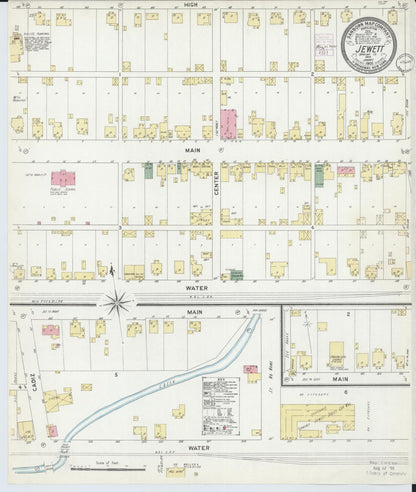 Sanborn Fire Insurance Map from Jewett, Harrison County, Ohio (1902), Sheet #0001 - Historic Sanborn Fire Insurance Map Print, vintage old map wall art, antique decor, genealogy gift, Ohio Ohio map