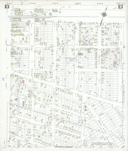 Sanborn Fire Insurance Map from Odessa, Edger County, Texas (1939), Sheet #0013 - Historic Sanborn Fire Insurance Map Print, vintage old map wall art, antique decor, genealogy gift, Texas Texas map