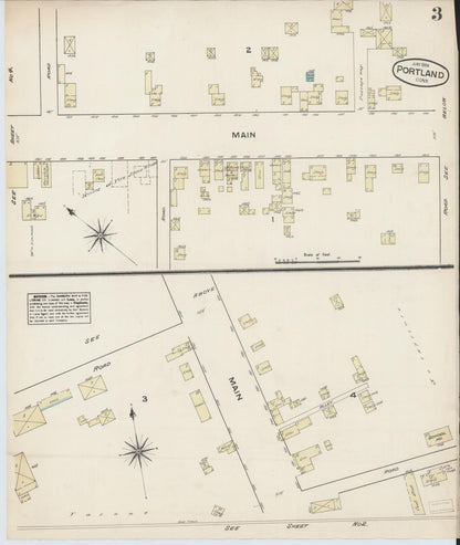 Sanborn Fire Insurance Map from Portland, Middlesex County, Connecticut (1884), Sheet #0003 - Complete Map Set gallery image, historic Sanborn map, vintage wall art, Connecticut Connecticut