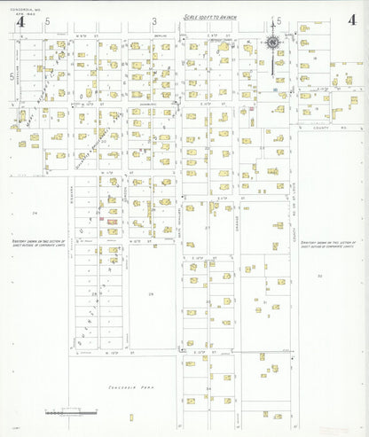 Sanborn Fire Insurance Map from Concordia, Lafayette County, Missouri (1940), Sheet #0004 - Complete Map Set gallery image, historic Sanborn map, vintage wall art, Missouri Missouri
