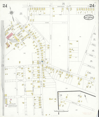Sanborn Fire Insurance Map from Salisbury, Wicomico County, Maryland (1931), Sheet #0024 - Complete Map Set gallery image, historic Sanborn map, vintage wall art, Maryland Maryland