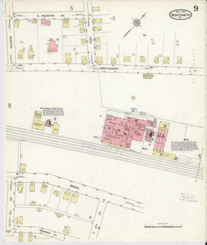 Sanborn Fire Insurance Map from Montgomery, Lycoming County, Pennsylvania (1912), Sheet #0009 - Historic Sanborn Fire Insurance Map Print, vintage old map wall art, antique decor, genealogy gift, Pennsylvania Pennsylvania map