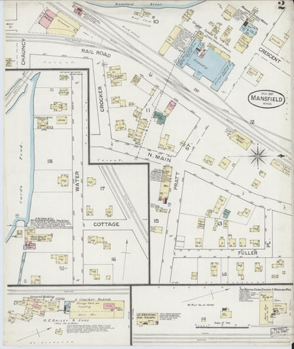 Sanborn Fire Insurance Map from Mansfield, Bristol County, Massachusetts (1887), Sheet #0002 - Complete Map Set gallery image, historic Sanborn map, vintage wall art, Massachusetts Massachusetts