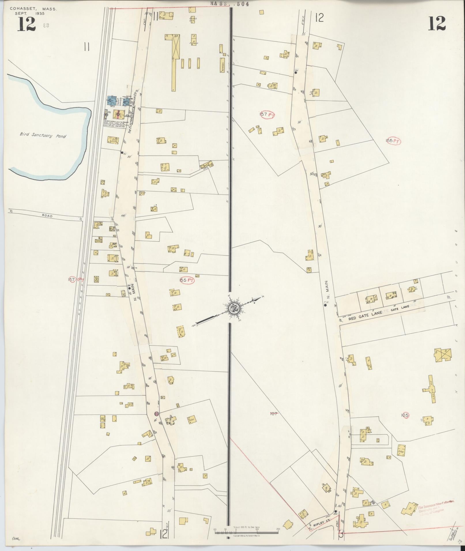 Sanborn Fire Insurance Map from Cohasset, Norfolk County, Massachusetts (1940), Sheet #0012 - Complete Map Set gallery image, historic Sanborn map, vintage wall art, Massachusetts Massachusetts