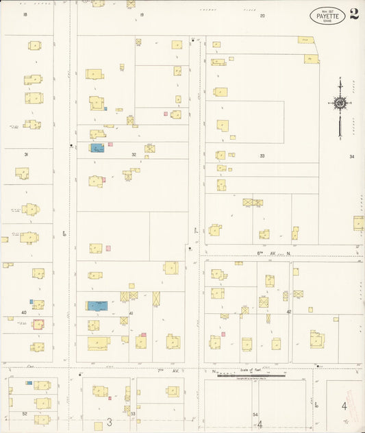 Sanborn Fire Insurance Map from Payette, Payette County, Idaho (1917), Sheet #0002 - Historic Sanborn Fire Insurance Map Print, vintage old map wall art, antique decor, genealogy gift, Idaho Idaho map