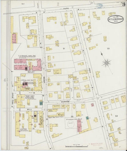 Sanborn Fire Insurance Map from Attleboro, Bristol County, Massachusetts (1894), Sheet #0003 - Complete Map Set gallery image, historic Sanborn map, vintage wall art, Massachusetts Massachusetts