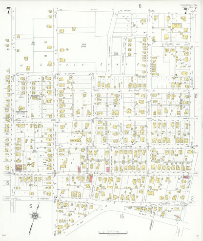 Sanborn Fire Insurance Map from Palestine, Anderson County, Texas (1935), Sheet #0007 - Complete Map Set gallery image, historic Sanborn map, vintage wall art, Texas Texas