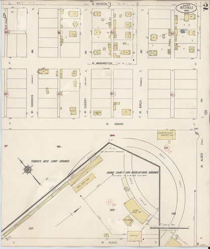 Sanborn Fire Insurance Map from Ritzville, Adams County, Washington (1939), Sheet #0002 - Complete Map Set gallery image, historic Sanborn map, vintage wall art, Washington Washington