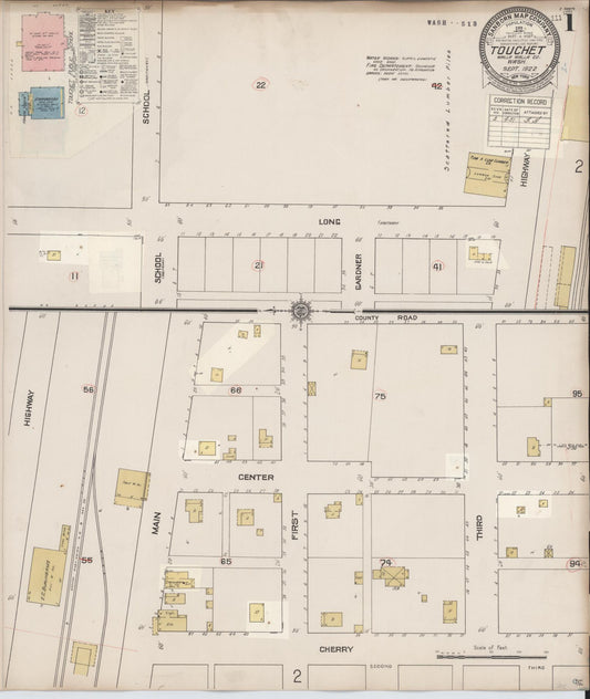 Sanborn Fire Insurance Map from Touchet, Walla Walla County, Washington (1931), Sheet #0001 - Complete Map Set gallery image, historic Sanborn map, vintage wall art, Washington Washington