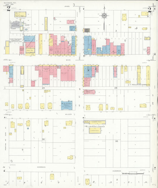 Sanborn Fire Insurance Map from Quitaque, Briscoe County, Texas (1936), Sheet #0002 - Historic Sanborn Fire Insurance Map Print, vintage old map wall art, antique decor, genealogy gift, Texas Texas map