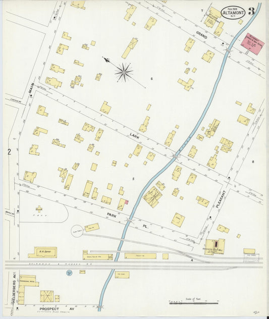 Sanborn Fire Insurance Map from Altamont, Albany County, New York (1909), Sheet #0003 - Historic Sanborn Fire Insurance Map Print, vintage old map wall art, antique decor, genealogy gift, New York New York map