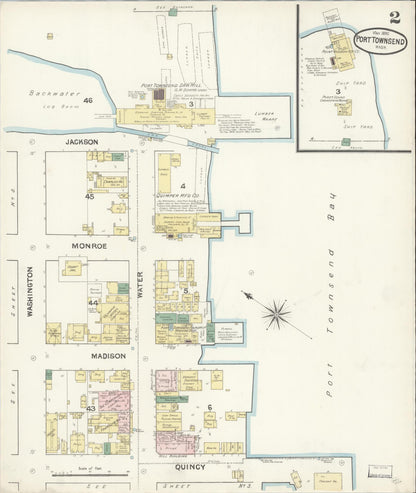 Sanborn Fire Insurance Map from Port Townsend, Jefferson County, Washington (1890), Sheet #0002 - Complete Map Set gallery image, historic Sanborn map, vintage wall art, Washington Washington
