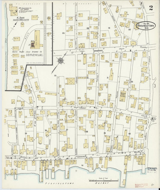 Sanborn Fire Insurance Map from Provincetown, Barnstable County, Massachusetts (1912), Sheet #0002 - Historic Sanborn Fire Insurance Map Print, vintage old map wall art, antique decor, genealogy gift, Massachusetts Massachusetts map